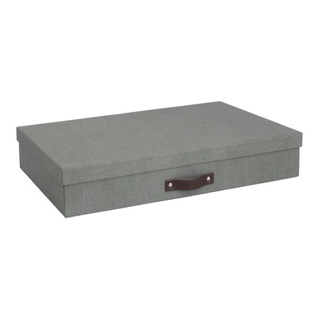 Bigso Sverker Canvas Fiberboard Legal/Art Storage Box, 3.3 x 17.1 x 12.2 in, Grey, 5PK 9341C6443