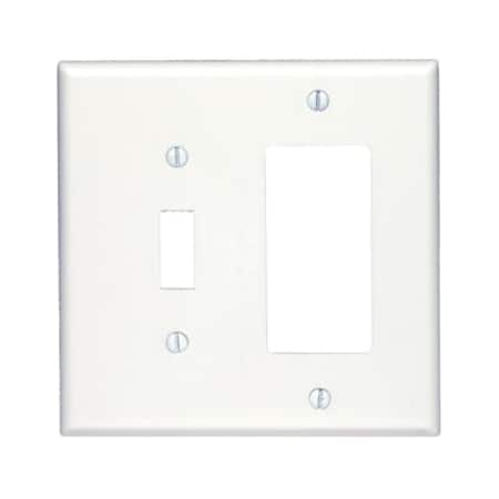 Leviton Combination Wallplate, Midway Size, Gang 2, Light Almond 80605-T
