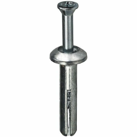 Dottie Nail Drive Anchor, 1/4" Dia., 1-1/4" L, Alloy Steel Zinc Plated, 100 PK ZAS125