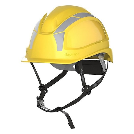 Hexarmor Safety Helmets, HDPE, 6 Point Ratchet, Type 1, Class E, Yellow 16-15003S