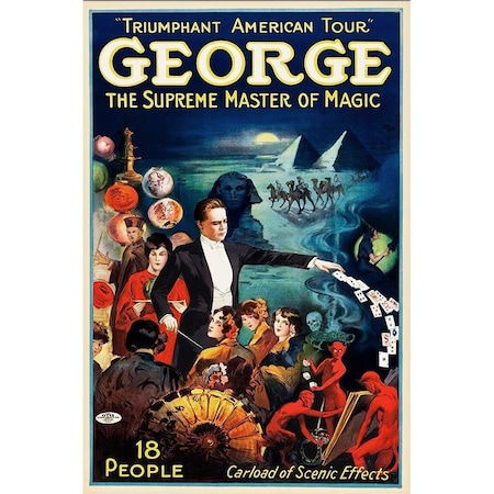 Homeroots George The Supreme Master Vintage Magic Unframed Print Wall Art 393321