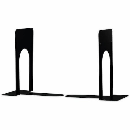 Universal Products Jumbo Deluxe Metal Bookends, Nonskid Padded Base, Black Enamel, 1 Pair 54095