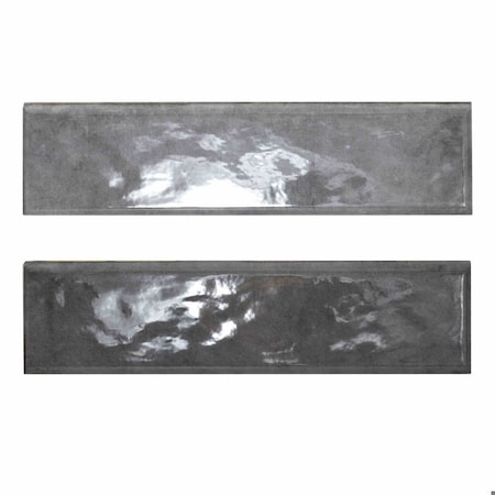 Msi Renzo Storm  3" X 12" Glossy Ceramic  Bullnose Wall Tile, PK22 ZOR-PT-TR-0201