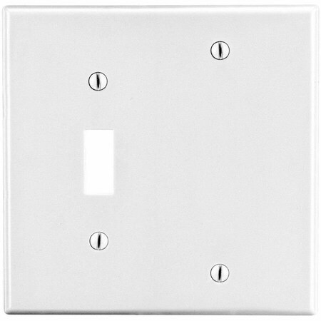 Hubbell Wiring Device-Kellems Wallplate, Mid-Size 2-Gang, 1) Toggle 1) Box Mount Blank, White PJ113W
