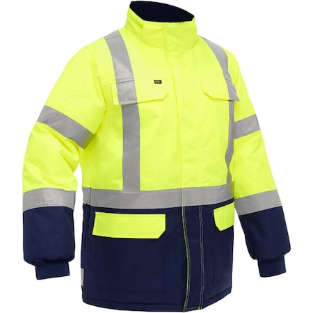 Bisley ANSI Type R Class 3 Jacket with Navy Bottom and X-Back 343M6450X-YLNV/L
