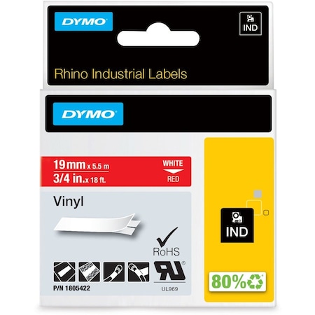 Dymo RHINO 3/4IN RED VINYL-19MM 1805422
