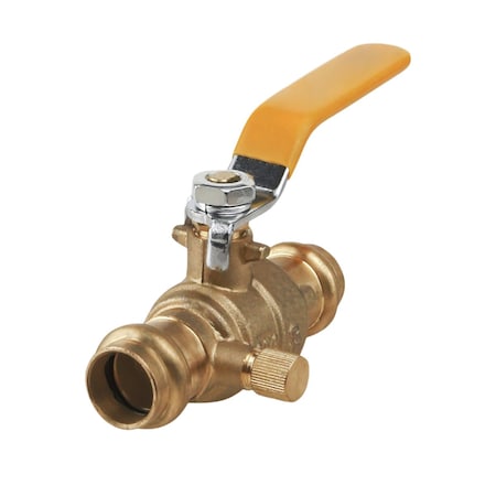 Everflow Press Ball Valve with Drain, Brass 1" 310D001-NL