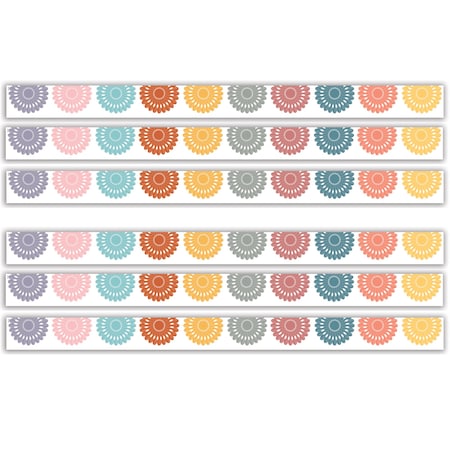 Teacher Created Resources Happy Cactus Crew Fiesta Die-Cut Border Trim, 35 Feet Per Pack, 6PK TCR6957
