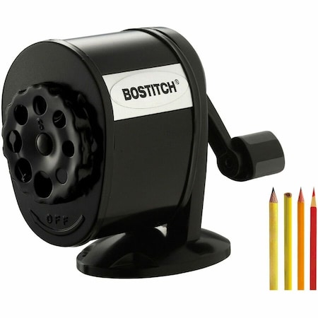 Bostitch Antimicrobial Manual Pencil Sharpener, Black BOSMPS1BLK