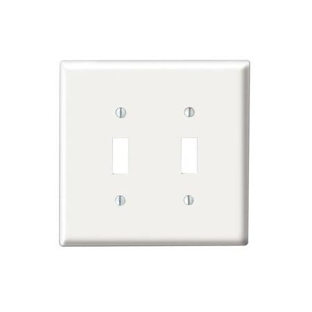Leviton Switch Wallplate, Standard Size, Gang 2, White 88009