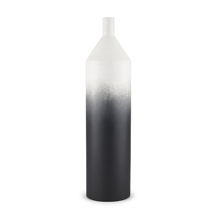 Homeroots 24" Black And White Ombre Metal Table Vase 608330