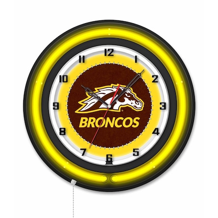 Holland Bar Stool Western Michigan University 19 Double Neon Wall Clock Clk19BK