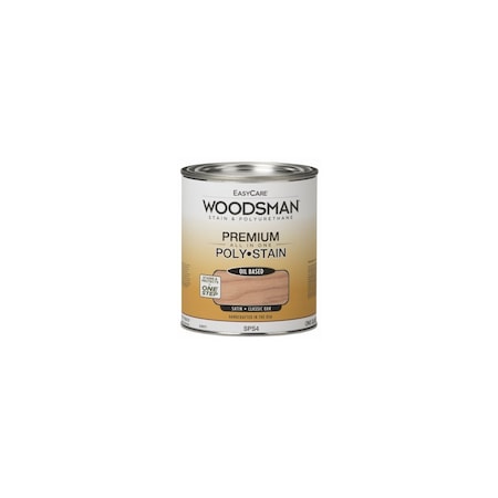 True Value Woodsman Stain & Polyurethane In One, Oil-Base Satin, Classic Oak, Qt. SPS4-QT