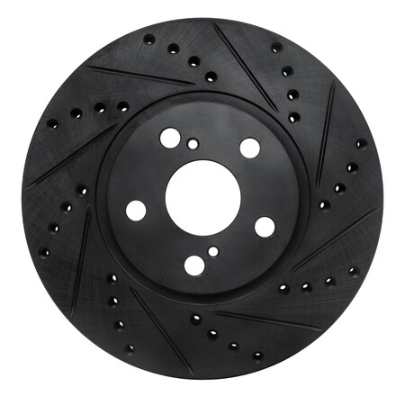 Dynamic Friction Co DFC Brake Rotor - Drilled and Slotted - Black 633-76068R