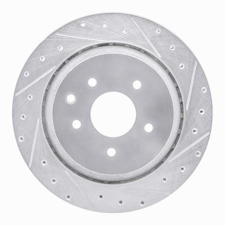 Dynamic Friction Co DFC Brake Rotor - Drilled and Slotted - Silver 631-68010R