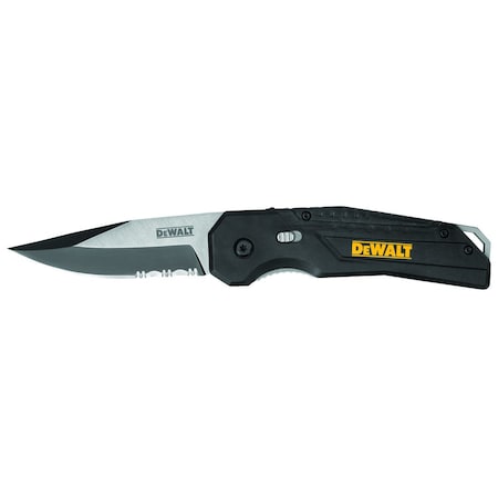 Dewalt POCKET KNIFE, STAINLESS STEEL, 3.187 IN L BLADE, NYLON GRIP, SPRING ASSIST OPENING DWHT10911