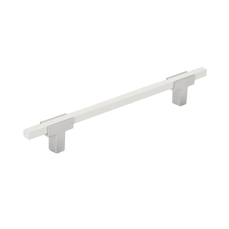 Amerock Urbanite 6-5/16 in 160 mm Center-to-Center Polished Chrome/White Cabinet Pull BP77816026WHT