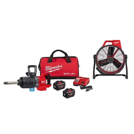 Milwaukee Tool M18 FUEL 1" HTIW w/ONE-KEY Kit + M18 Fan 2869-22HD, 0821-20