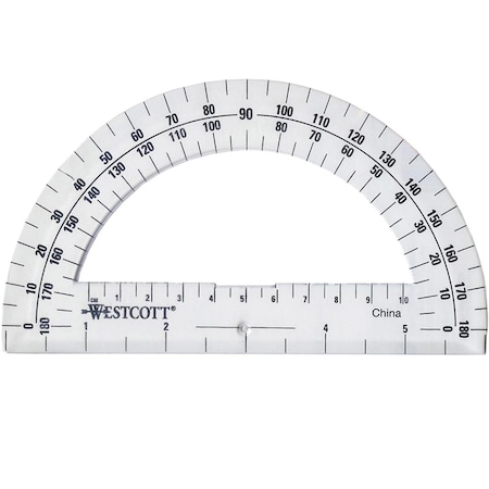 Officespace 6 in. 180 deg Westcott Protractor, Clear - 36 Each OF1728799