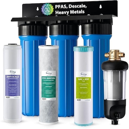 Ispring Whole House Water Filter System, Ultimate PFAS, Scale, and Heavy Metals Water Filtration Removes Up F2WGB22BPB