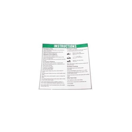 Genie REPLACEMENT DECAL INSTR OP INST DC 1000001