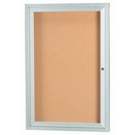 Aarco Illuminated Enclosed Bulletin Board w/ Clear Satin Anodized Al Frame, 36''Hx24''W DCC3624RI