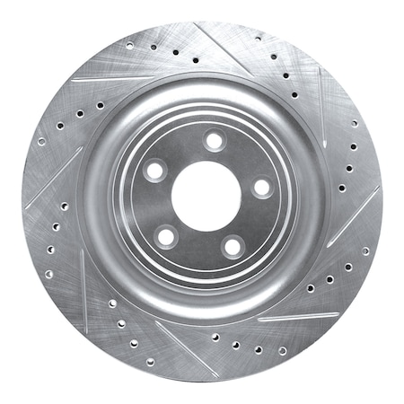 Dynamic Friction Co DFC Brake Rotor - Drilled and Slotted - Silver 631-20023D