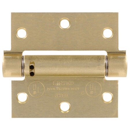 Hillman 3.5 in. Square Corner Spring Hinge, Satin Brass 851962