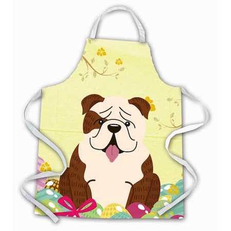 Carolines Treasures Easter Eggs English Bulldog Brindle White Apron BB6121APRON