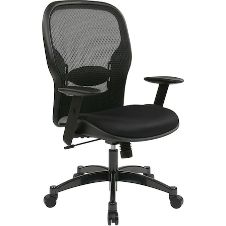 Office Star Executive Chair Managers Chair, Adjustable Arms, 18-3/4" to 22-3/4" Height, Mesh, Black 2300