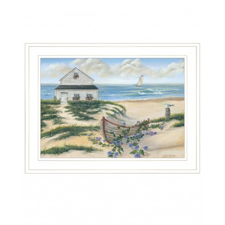 Homeroots Beach Cottage II 2 White Framed Print Wall Art 407576