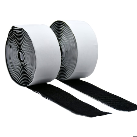 Grizzly Supply Adhesive Hook and Loop Roll, 10 ft L, 1.5 in W, Hook and Loop Connection, Black, 1PK GS-HLAR10x1.5-0