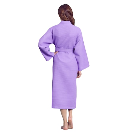 Towelsoft Women's Waffle Lilac Turkish Bathrobe - 100% Cotton One Size WM-Wfl-Km-Rbs-Lng-LIL-OS