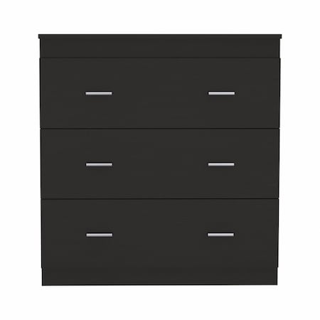 Homeroots 32" Black Three Drawer Dresser 479991