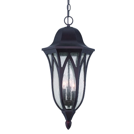 Homeroots XL Matte Black Geometric Glass Hanging Light 397990
