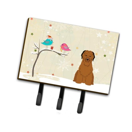 Carolines Treasures Christmas Presents Between Friends Briard Brown Leash or Key Holder BB2554TH68