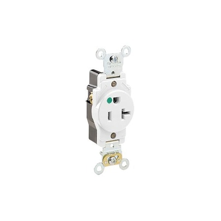 Leviton PlugsandReceptacles, 20A, 125VAC, Wht, Nylon 8310-W