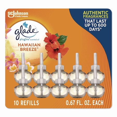 Glade Plugin Scented Oil Refill, Hawaiian Breeze, 0.67 oz, 10PK 379208