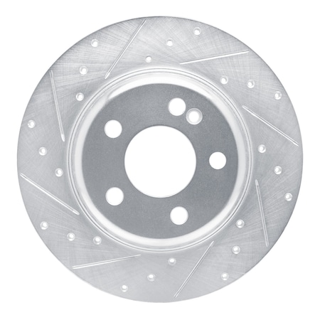 Dynamic Friction Co DFC Brake Rotor - Drilled and Slotted - Silver 631-63173L