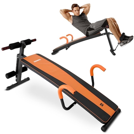 Squatz Sit Up Bench For Abs Five Adjustment Levels Decline Bench And Reverse Crunch Handle Ab Bench At Home SQABRD1