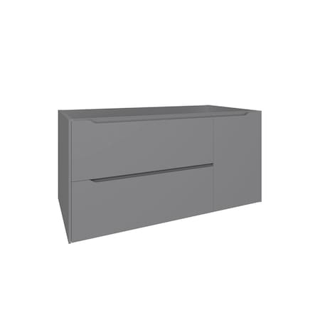 Homeroots 40" Gray Wood Floating Bathroom Vanity With White Sink And Two Drawers 624124