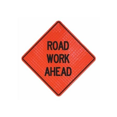 Cortina Safety Products Quadra Flex, Roll-Up Road Work Ahead Sign, Vinyl Superbright Fluorescent, Orange, 48 in Long 831-07-800-4037-L