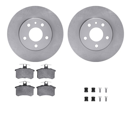Dynamic Friction Co DFC Brake Rotor with 5000 Brake Pads and Hardware Kit 6512-16027