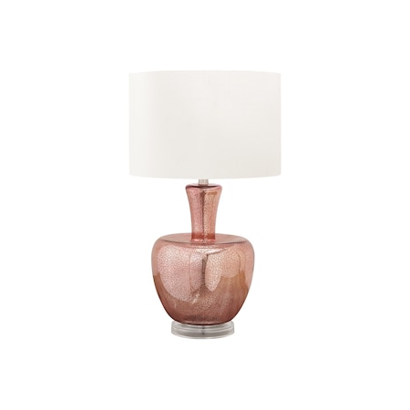Monarch Specialties Lighting, 26"h, Table Lamp, Dusty Rose Glass, Ivory / Cream Shade, Contemporary, Modern I 9899