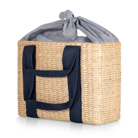 Picnic Time Family Of Brands Parisian Picnic Basket, Beige with Navy Blue Accents 121-00-107-000-0