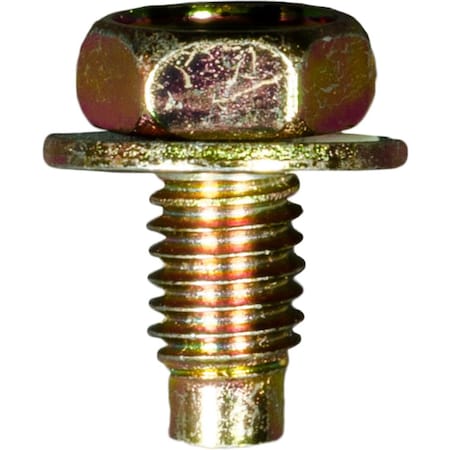 Auveco License Plate Screw M6-1.0 x 12mm. Zinc & Yellow, 50PK 25207