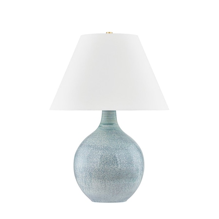Hudson Valley Lighting Kearny 1 Light Table Lamp 19 In. Aged Brass/Ceramic Reactive Seaglass L6227-AGB/C04