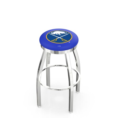 Holland Bar Stool Co 25" Chrome Buffalo Sabres Swivel Bar Stool, Accent Ring L8C2C25BufSab
