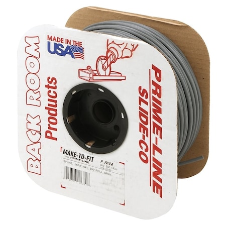 Make-2-Fit Screen Retainer Spline, 0165 in D, 500 ft L, Vinyl, Gray, Round P 7674