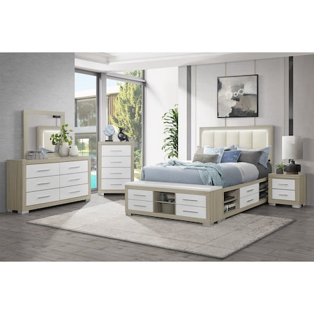 Global Furniture Usa Contemporary Emma Natural/White Queen Bed Group EMMA-NATURAL/WHITE-QBG